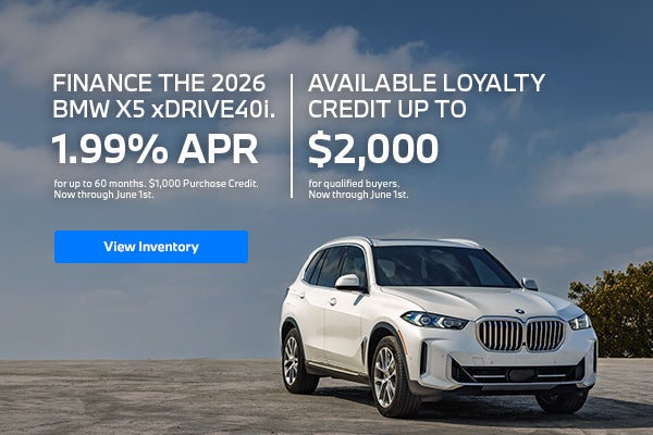 Finance The 2026 BMW X5 xDrive40i. 1.99% APR