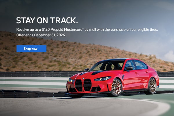 Red BMW driving around a racetrack curve, painted with green