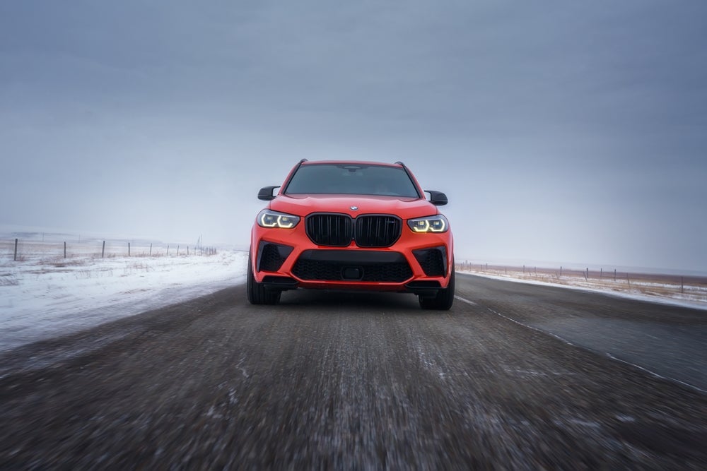 2026 BMW driving in winter conditions